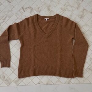 Reformation Recycled Cashmere V-Neck Chestnut XS